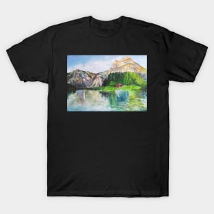 A House by the Lake in the Mountains T-Shirt